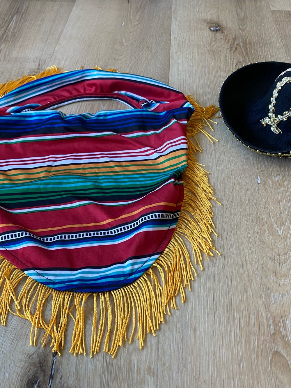 Simply Wag Dog M/L Fiesta Sombrero Mexican Party Fringe Costume Set with Hat